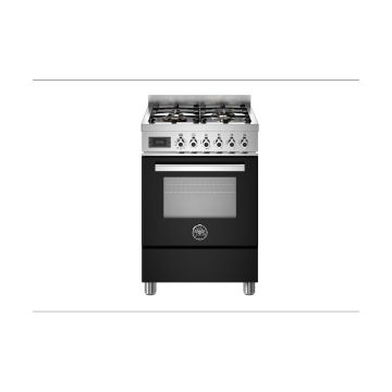 Bertazzoni PRO64L1ENET Professional 60cm Range Cooker Single Oven Dual Fuel - Gloss Black - A PRO64L1ENET  