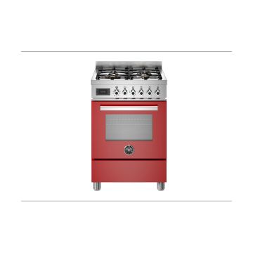 Bertazzoni PRO64L1EROT Professional 60cm Range Cooker Single Oven Dual Fuel - Gloss Red - A PRO64L1EROT  