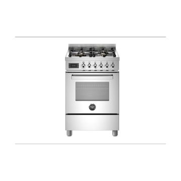Bertazzoni PRO64L1EXT Professional 60cm Range Cooker Single Oven Dual Fuel - Stainless Steel - A PRO64L1EXT  