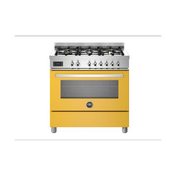 Bertazzoni PRO96L1EGIT Professional 90cm Range Cooker Single Oven Dual Fuel - Gloss Yellow - A PRO96L1EGIT  