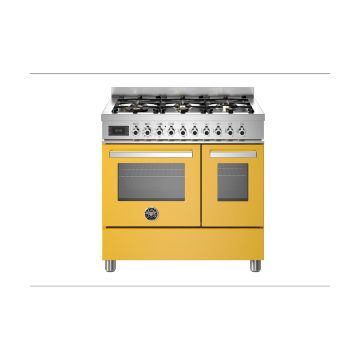 Bertazzoni PRO96L2EGIT Professional 90cm Range Cooker Twin Oven Dual Fuel - Gloss Yellow - A/A+ PRO96L2EGIT  