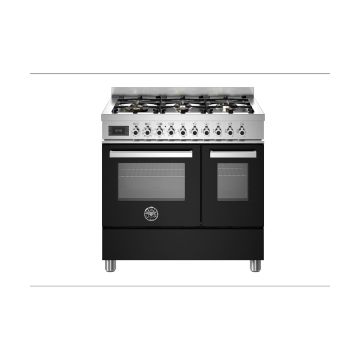Bertazzoni PRO96L2ENET Professional 90cm Range Cooker Twin Oven Dual Fuel - Gloss Black - A/A+ PRO96L2ENET  