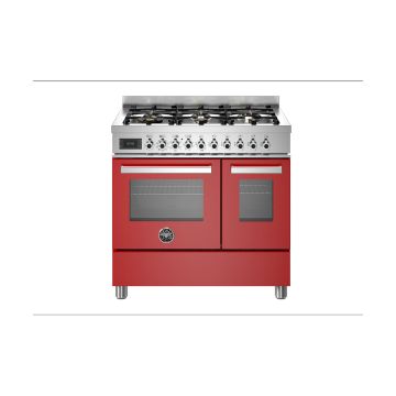 Bertazzoni PRO96L2EROT Professional 90cm Range Cooker Twin Oven Dual Fuel - Gloss Red - A/A+ PRO96L2EROT  