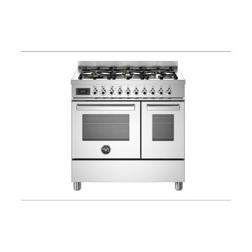 Bertazzoni PRO96L2EXT Professional 90cm Range Cooker Twin Oven Dual Fuel - Stainless Steel - A/A+ PRO96L2EXT  