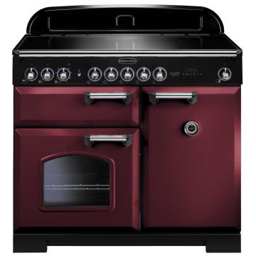 Rangemaster Classic Deluxe CDL100EICY/C 100cm Electric Range Cooker -  Cranberry/Chrome - A CDL100EICY/C  