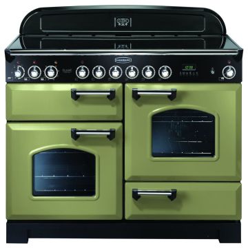 Rangemaster Classic Deluxe CDL110ECOG/C 110cm Electric Range Cooker -  Olive Green/Chrome - A CDL110ECOG/C  