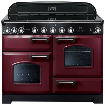 Rangemaster Classic Deluxe CDL110EICY/C 110cm Electric Range Cooker -  Cranberry/Chrome - A CDL110EICY/C  