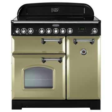 Rangemaster Classic Deluxe CDL90ECOG/C 90cm Electric Range Cooker -  Olive Green/Chrome - A CDL90ECOG/C  