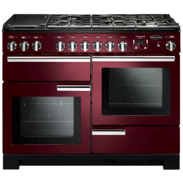 Rangemaster Professional Deluxe PDL110DFFCY/C 110cm Dual Fuel Range Cooker -  Cranberry/Chrome - A PDL110DFFCY/C  