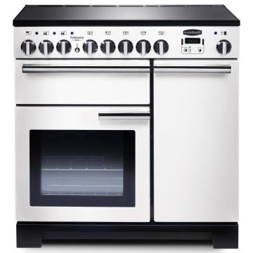 Rangemaster Professional Deluxe PDL90EIWH/C 90cm Electric Range Cooker -  White/Chrome - A PDL90EIWH/C  