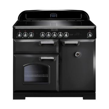 Rangemaster CDL100EICB/C Classic Deluxe 100cm Induction Range Cooker - Charcoal Black/Chrome - A CDL100EICB/C  