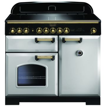 Rangemaster Classic Deluxe CDL100EIRP/B 100cm Electric Range Cooker -  Royal Pearl/Brass - A CDL100EIRP/B  