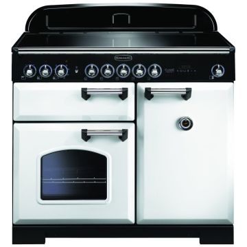 Rangemaster Classic Deluxe CDL100EIWH/C 100cm Electric Range Cooker -  White/Chrome - A CDL100EIWH/C  