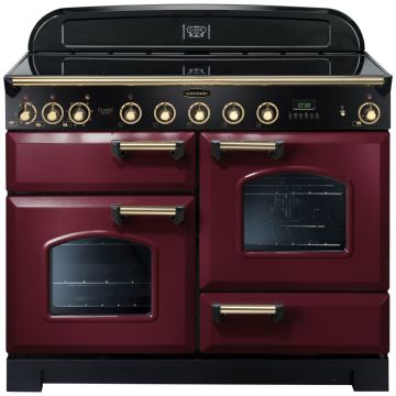 Rangemaster Classic Deluxe CDL110EICY/B 110cm Electric Range Cooker -  Cranberry/Brass - A CDL110EICY/B  