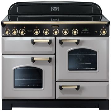 Rangemaster Classic Deluxe CDL110EIRP/B 110cm Electric Range Cooker -  Royal Pearl/Brass - A CDL110EIRP/B  