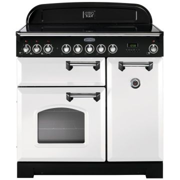 Rangemaster Classic Deluxe CDL90ECWH/C 90cm Electric Range Cooker -  White/Chrome - A CDL90ECWH/C  