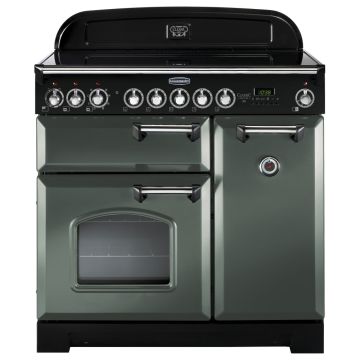 Rangemaster Classic Deluxe CDL90EIMG/C 90cm Electric Range Cooker -  Mineral Green/Chrome - A CDL90EIMG/C  