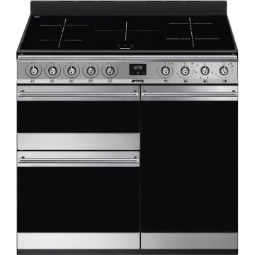 Smeg SY93I-1 90cm Symphony Electric Range Cooker - Stainless Steel - A SY93I-1  