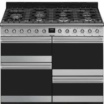 Smeg SYD4110-1 110cm Symphony Dual Fuel Range Cooker - Stainless Steel - A SYD4110-1  