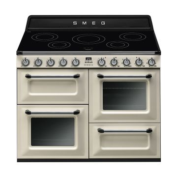 Smeg TR4110IP 110cm Victoria Gloss Four Cavity Traditional Cooker with Induction Hob - Cream - A/A TR4110IP  