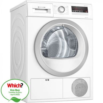 Bosch WTH85222GB 8kg Heat Pump Condenser Tumble Dryer - White - A++ WTH85222GB  